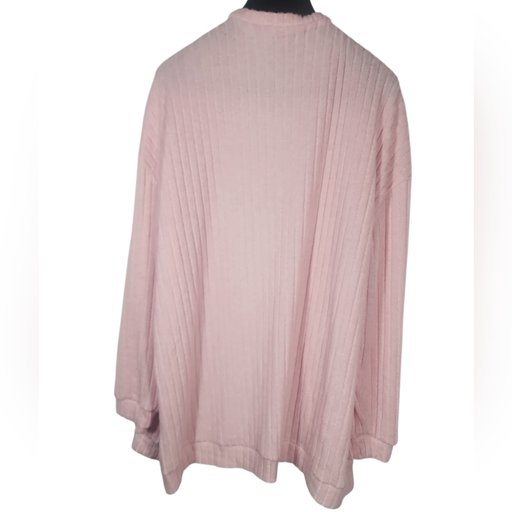 Light Pink Ribbed Cardigan And Shorts Set. M/L - Picture 3 of 10